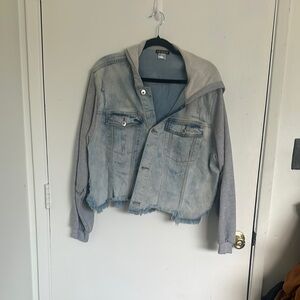 Venus distressed Denim and Gray Jacket with hood